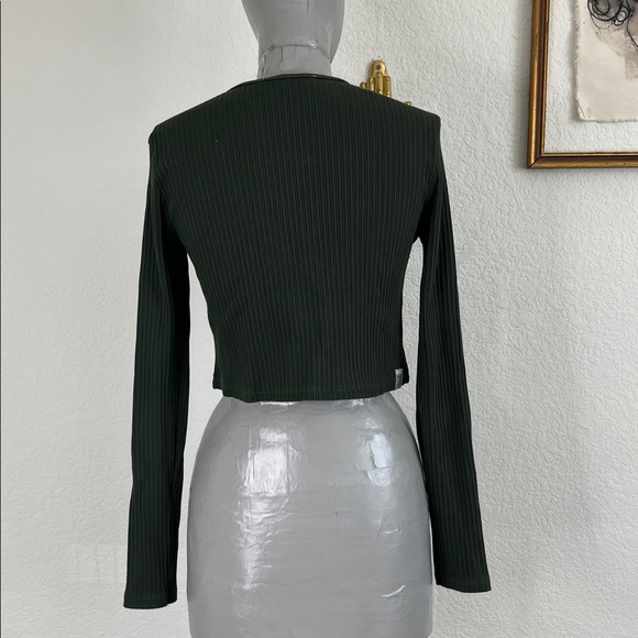 The Giving Movement Ribbed Organic Knit Hook Long Sleeve Cardigan - Picture 7 of 10